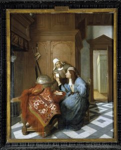 Der Brief. Gemälde von Cornelis de Man (1621-1706). Musée des Beaux Arts, Longchamp, Marseille von Cornelis de Man