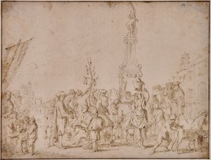 Italienische Marktszene von Cornelis de Wael