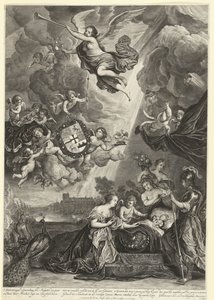 Allegorie auf die Geburt von Prinzessin Maria Amalia, Tochter von Hendrik Casimir, 1689 von Cornelis van Dalen (II)