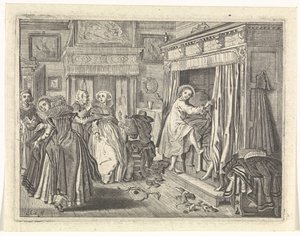 Schlafzimmerszene von Cornelis van Kittensteyn
