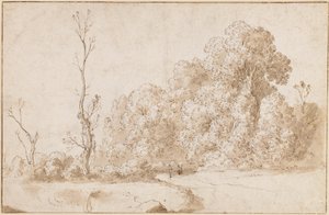 Eine bewaldete Landschaft von Cornelis van Poelenburgh or Poelenburch
