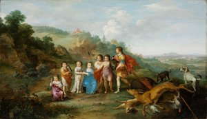 Die sieben Kinder des Winterkönigs von Cornelis van Poelenburgh or Poelenburch