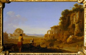 Ruinen des Kaiserpalastes und Tempel der Minerva Medica in Rom von Cornelis van Poelenburgh or Poelenburch