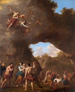 Die Engel führen die Hirten zur Geburt Christi von Cornelis van Poelenburgh or Poelenburch