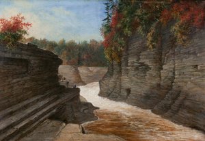 Flussschlucht im Herbst