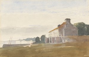 Hütte an einer Bucht von Cornelius Varley