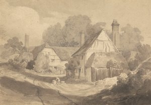 Häuser in Letherhead, Surrey von Cornelius Varley
