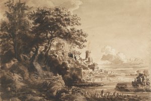 Landschaft mit Schloss von Cornelius Varley