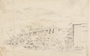 Studie einer Steinmauer und eines Tores