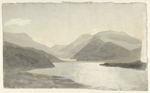 Sonnenlicht über einem See in der Nähe von Snowdon, Llanberis, Nordwales von Cornelius Varley