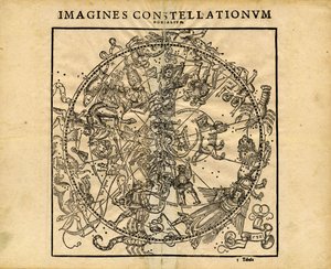 Imagines Constellationum Borealium (Nordliche Himmelsplanisphäre) von Coronensis & Petri Heinrich Honter