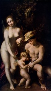Venus mit Merkur und Amor Die Schule der Liebe, ca. 1525, 1912 von Antonio da Correggio
