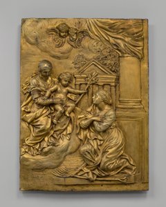 Die Jungfrau und das Kind erscheinen der Heiligen Martina, ca. 1650 von Cosimo Fancelli