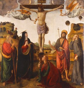 Die Kreuzigung mit der Madonna, den Heiligen Johannes dem Täufer, Maria Magdalena, Andreas und Franziskus, 1503