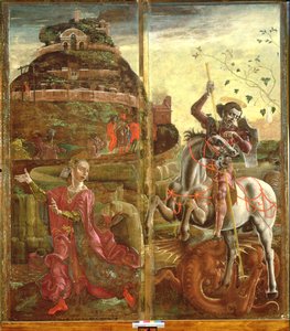 St. Georg und der Drache, von einem Polyptychon, 1469