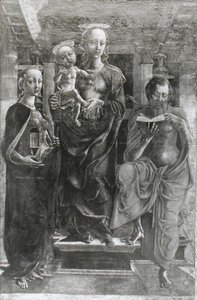 Die Jungfrau und das Kind mit Maria Magdalena und St. Hieronymus