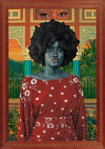 Afro Frau tropisches Porträt