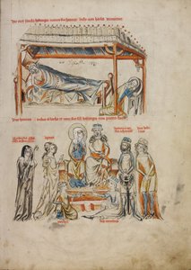 Heinrich schlafend und Hedwig betend. Heinrich und Hedwig mit ihren Kindern, 1353