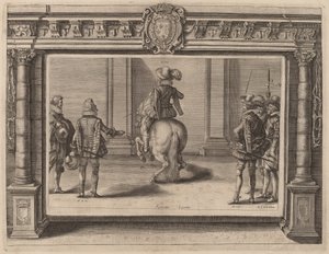 Ludwig XIII. zu Pferd, erhält Unterricht von Crispijn de Passe II