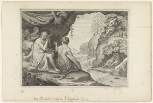 Polyphemus und Acis lieben Galatea (Metamorphosen von Ovid, Serientitel) von Crispijn van de Passe (II)