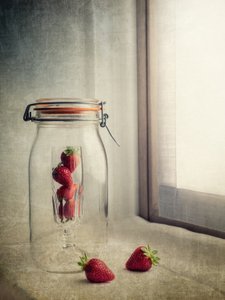 Frische Erdbeeren im Glas