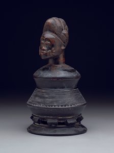 Salbentopf mit Effigiedeckel, frühes bis mittleres 20. Jahrhundert (Holz) von Culture Baule
