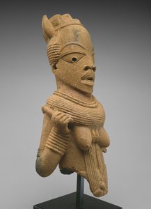 Kopf und Oberkörper einer weiblichen Figur, Jos-Plateau-Region, Nigeria, 500 v. Chr. - 200 n. Chr. (Ton) von Culture Nok