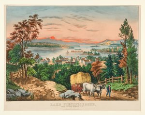Lake Winnipiseogee, von Centre Harbor, NH von Currier and Ives