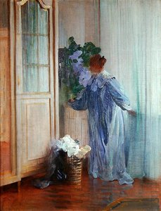 Die Frau des Malers am Fenster