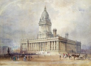 Entwurf für das Rathaus von Leeds von Cuthbert Brodrick