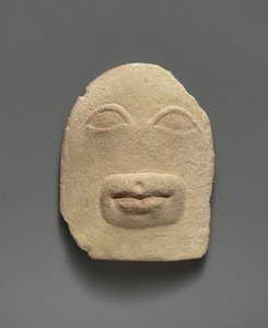 Kalkstein-Votivrelief von Augen und einem Mund (Kalkstein) von Cypriot School
