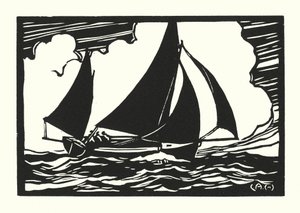 Fischerboote und Lastkähne: Falmouth Quay Punt von Cyril A. Wilkinson