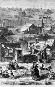 Die Squatters von New York - Szene in der Nähe des Central Parks, aus Harpers Weekly, veröffentlicht 1869