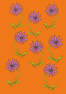 Gänseblümchen auf orangem Hintergrund von Daisy de Villeneuve