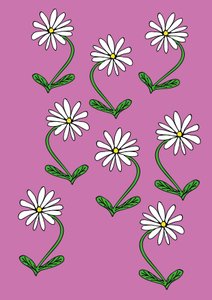Gänseblümchen Wiederholung Rosa Hintergrund von Daisy de Villeneuve