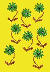 Gänseblümchen auf gelbem Hintergrund von Daisy de Villeneuve
