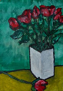 Rote Rosen Stillleben von Dale Hefer & Family
