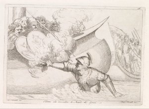 Hektor setzt die griechischen Schiffe in Brand von Damiano Pernati