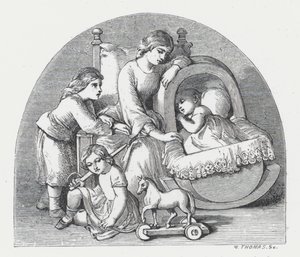 Illustration zu Tennysons Gedicht, Die Prinzessin (Gravur) von Daniel (after) Maclise