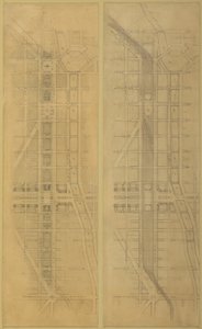 Platte 79 2 Zeichnungen aus dem Plan von Chicago: Vorgeschlagener Standort und Anordnung der... von Daniel Burnham