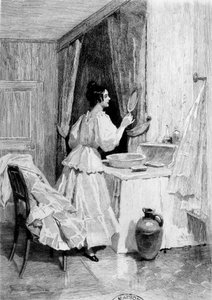 Eugénie Grandet in ihrem Toilettenzimmer - in „Eugénie Grandet“, ill. von Daniel Hernandez