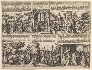 Verschiedene Szenen, aus den Evangelien und aus Acta Apostolorum, ca. 1530 von Daniel Hopfer