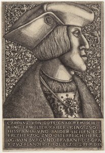 Porträt von Kaiser Karl V., aus „Opera Hopferiana [...]“ von Daniel Hopfer