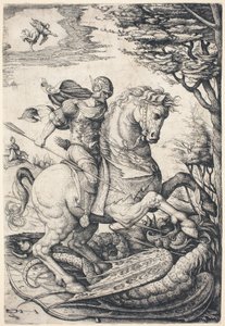 Heiliger Georg zu Pferd tötet den Drachen