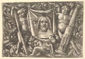 Das Schweißtuch, gehalten von zwei Engeln, ca. 1515