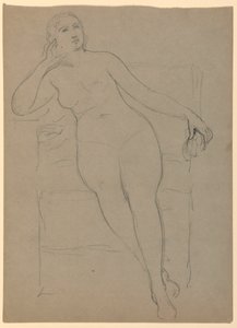 Zeichnung, Weiblicher Akt sitzend, 1870–80 von Daniel Huntington