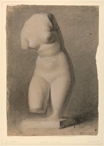 Zeichnung, Weiblicher Torso aus einem Gips, 1840 von Daniel Huntington