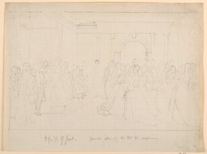 Allgemeiner Plan für Martha Washington Empfang, 1860 von Daniel Huntington