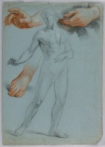 Zeichnung, Männlicher Akt stehend, September 1858 von Daniel Huntington