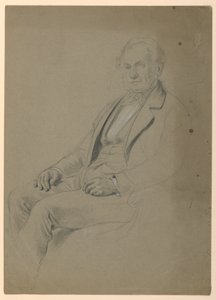 Zeichnung, Mann sitzt, 1860 von Daniel Huntington